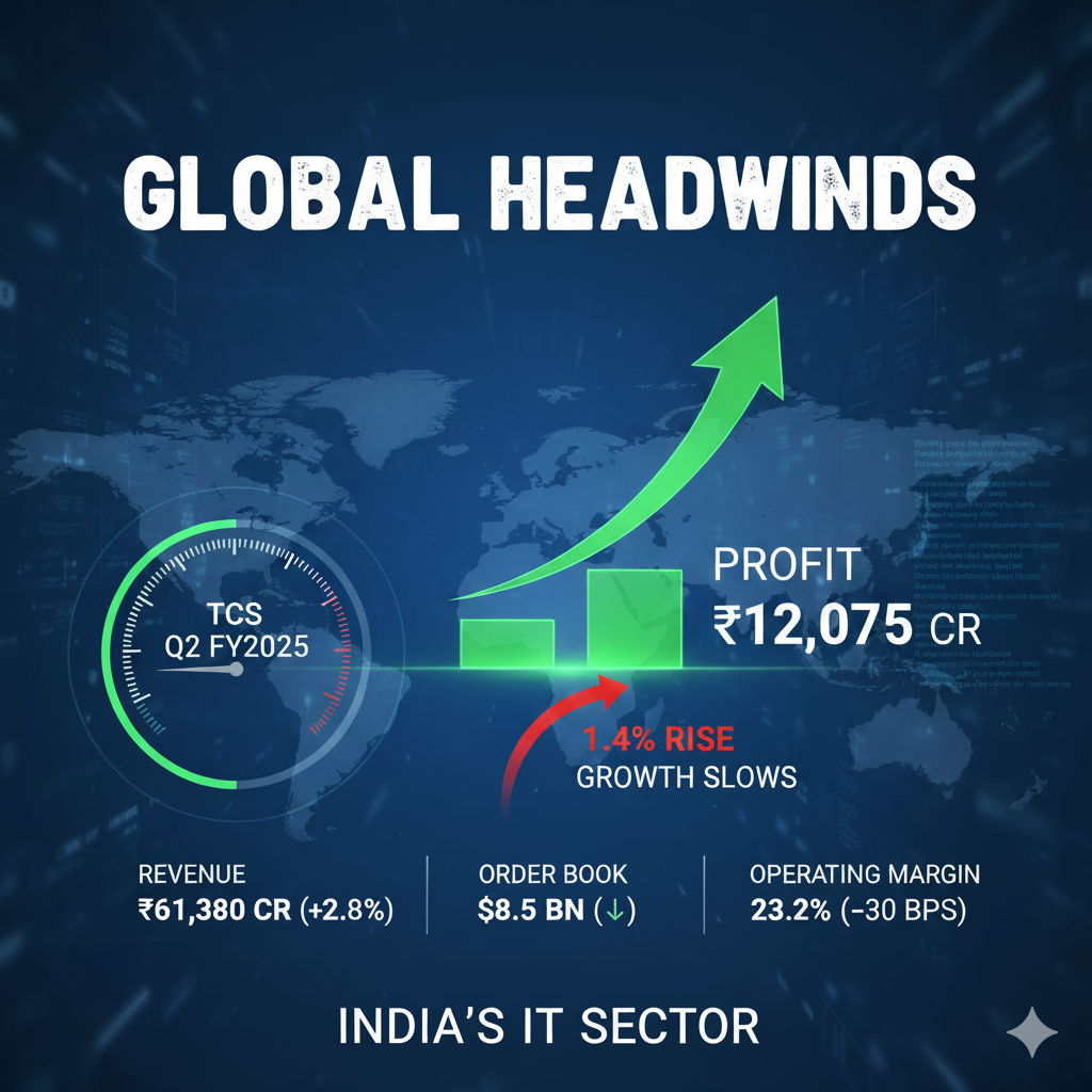TCS Q2 Results 2025: Profit Rises 1.4% to ₹12,075 Crore – Growth Slows Amid Global Headwinds
