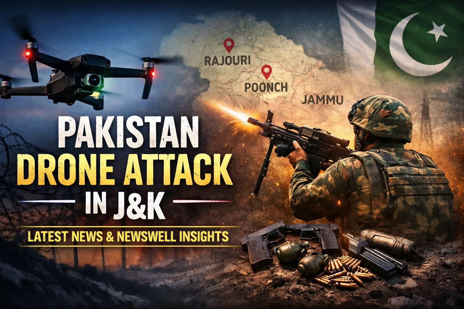 Pakistan Drone Incursions in J&K — Latest Attacks, Current Situation & Newswell Insights