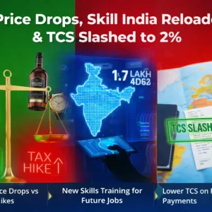 Price Drops, Skill India Reloaded & TCS Slashed to 2%: What These Big Policy Shifts Mean for Indians